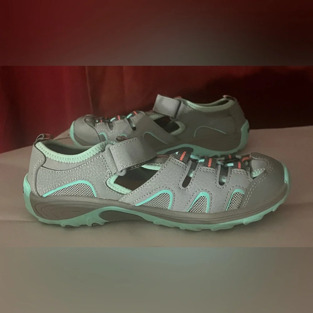 NEW Merrell Big Kid's Hydro H2O Hiker Sandal in Grey/Turquoise MY57961 Size 5M